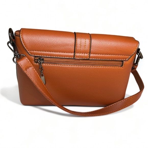Wingace Small Crossbody Satchel Bag (Orange PU Leather, NWT) - Picture 2 of 7